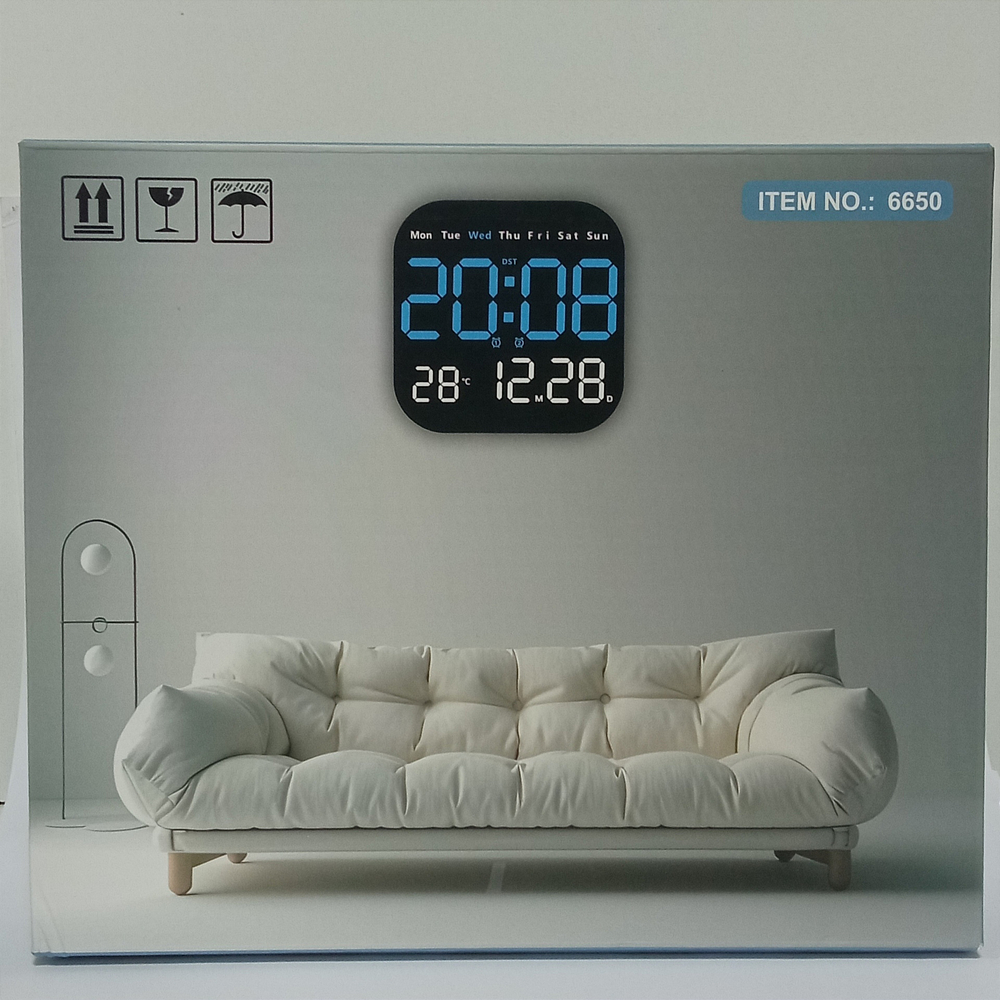 Часы настенные LED MIRROR NO.: 6650 Green&White