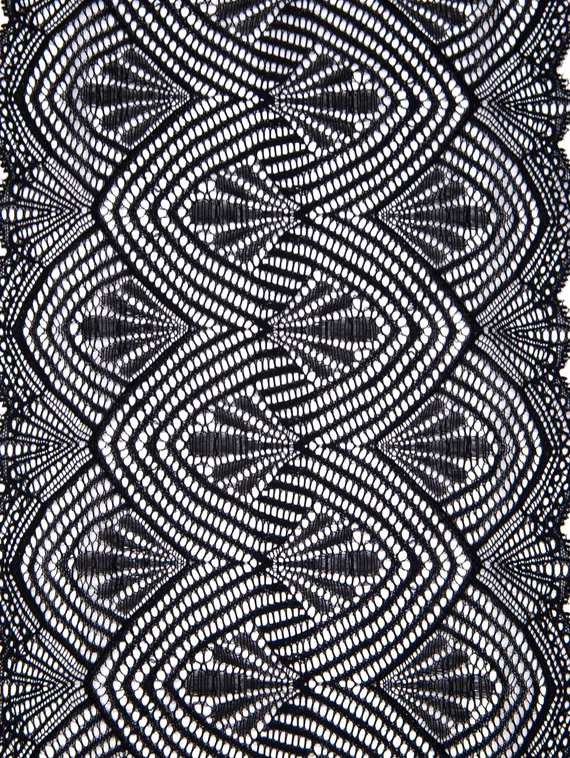 273 Кружево эластичное 18 см, Италия, арки, черный