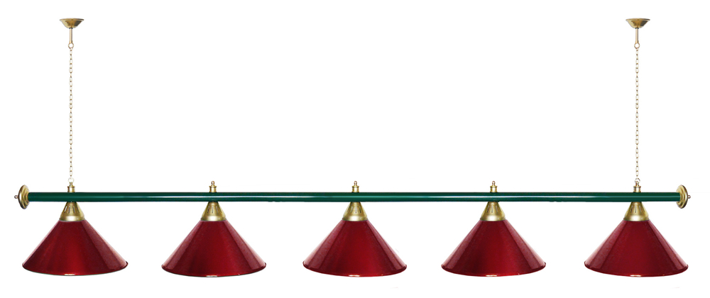 Лампа STARTBILLIARDS 5 пл. (плафоны золотые,штанга золотая,фурнитура золото)