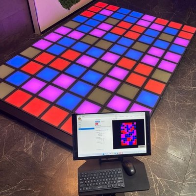 Интерактивный светодиодный пол "Арена Pixel battle" 96шт Максимальная комплектация 8,6 кв. м.