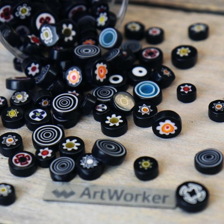 Миллефиори черный микс, 100 гр