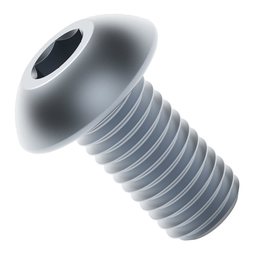 2802 Series Zinc-Plated Steel Button Head Screw (M4 x 0.7mm, 8mm Length) - 25 Pack