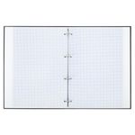 Тетрадь на кольцах БОЛЬШАЯ А4, 215х305 мм, 100 л., твердый картон, клетка, BRAUBERG, "Minimal black", 405408