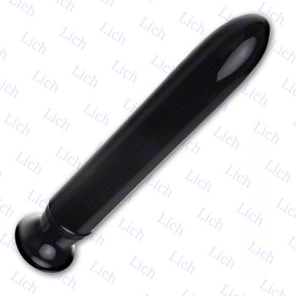 Гладкий прямой черный вибратор из стекла Smooth Operator, 18 см