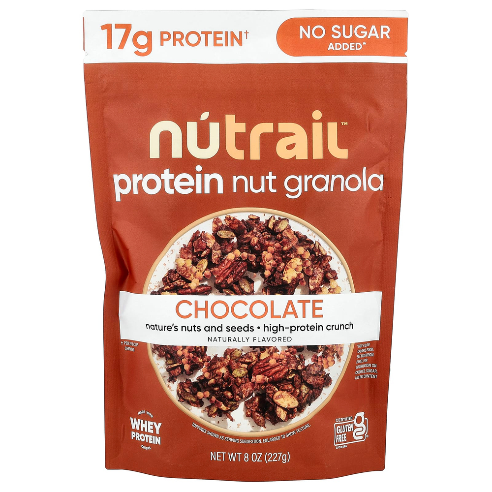 NuTrail, протеиновая гранола с орехами, шоколад, 227 г (8 унций)