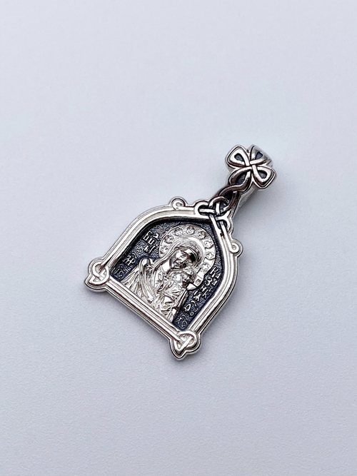 Образок из серебра/Чернение/Казанская БМ