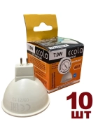 Светодиодная LED лампа MR16 Ecola 7W GU5.3 нейтр 10шт