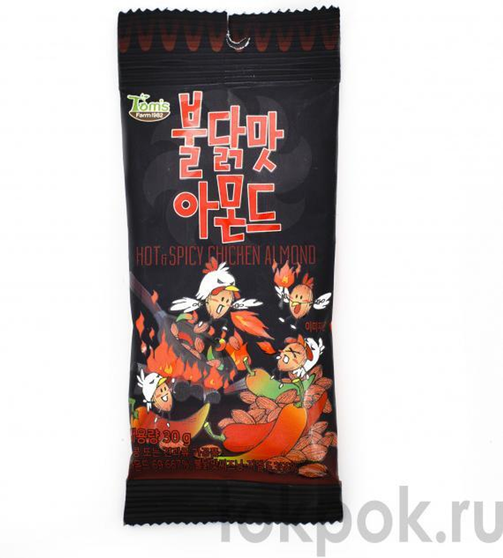 Миндаль обжаренный со вкусом острой курицы Tom's farm Hot &Spicy Chicken Almond,30 гр