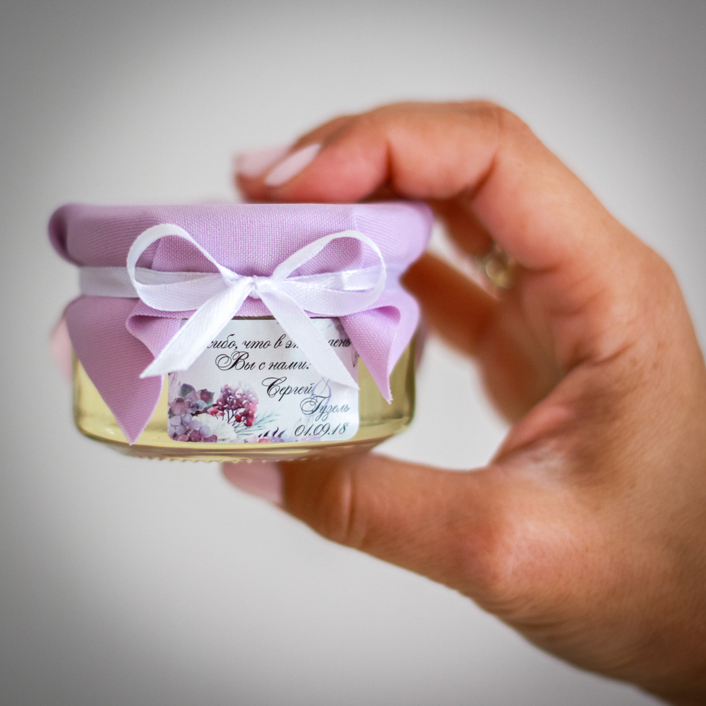 Бонбоньерка с медом на свадьбу, 250 грамм