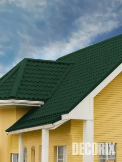 Краска для профнастила и металлочерепицы RAL 6005 Зеленый мох аэрозольная DECORIX - глянцевая краска в баллончике 520 мл