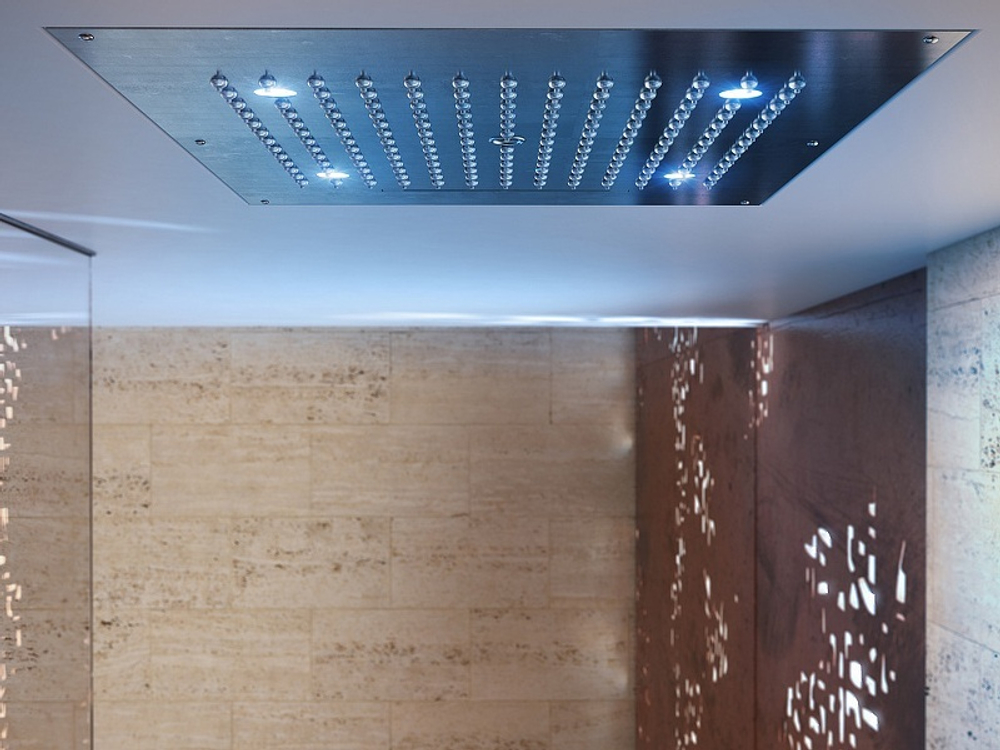 Bossini Dream Multifunction душ потолочный 570х470 мм с функциями: тропический душ и каскад, со светодиодами Led RGB, цвет хром