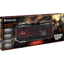 Клавиатура Defender Клавиатура Doom Keeper GK-100DL RU [45100] (Игровая клавиатура, 3-х цветная,19 Anti-Ghost)