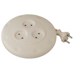 Удлинитель электрический ЭРА UR-3-3m-I рулетка, без заземления 3 розетки 3м 2x0.75мм2 10А, сл. кость | Бытовые удлинители