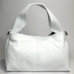 Женская сумка из натуральной кожи белого цвета