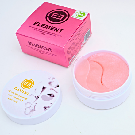 ELEMENT Гидрогелевые патчи для глаз ШИПОВНИК и РОЗА антивозрастные Pink, 60 шт.