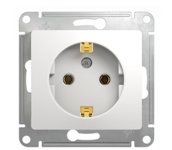 194_ Розетка GLOSSA 1-м с з/к без шт. белая без рамки GSL000143 (20) ш/к 3606480657474