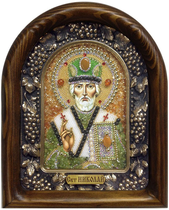 Икона Николай Чудотворец бисер