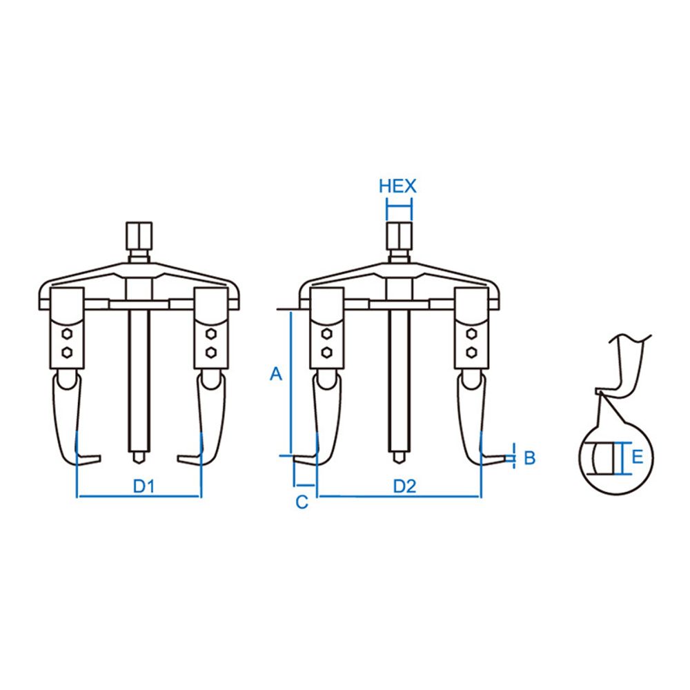 KING TONY (7962B-35) Съемник подшипников 2-х захватный 90 мм