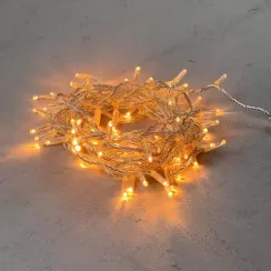 Светодиодная гирлянда с колпачком 100 экстра теплых белых LED ламп 10 м., 24В., прозрачный провод ПВХ, IP65, LTC (PST100CAP-10-1EWW)