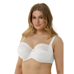 Кружевной бюстгальтер на каркасах с мягкой чашкой (Размер: 110D) (Цвет: пудровый)