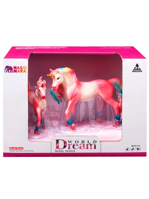 Набор фигурок животных Мир фэнтези Семья красных единорогов 2 шт