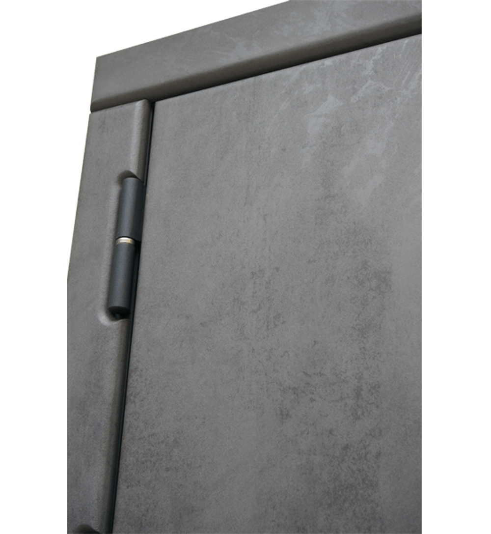 Входная дверь в квартиру с зеркалом Сударь Дива (DIVA) МД-48 М1 темный бетон / рис.М15 Большое зеркало Силк маус (светло-серый, без текстуры)
