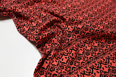 ЭТНИКА КРАСНО-КОРАЛЛОВАЯ - Кашкорсе с лайкрой, компакт пенье (КРВ640 Елена)