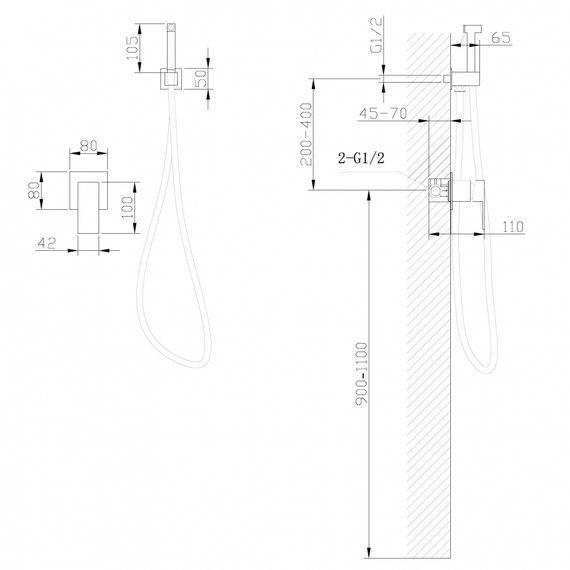 Смеситель ABBER Daheim AF8225 с гигиеническим душем, хром
