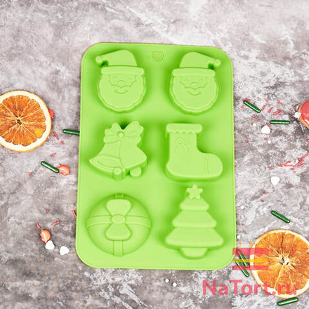 Форма силиконовая «Новогодняя ночь» 6 ячеек