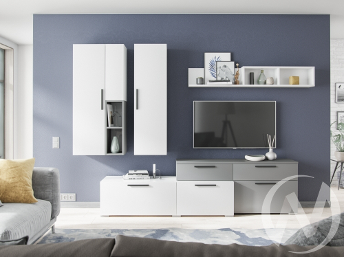 Гостиная "Альберо" (белый/графит серый)