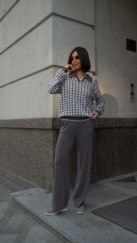 Костюм женский трикотажный шоколадного цвета