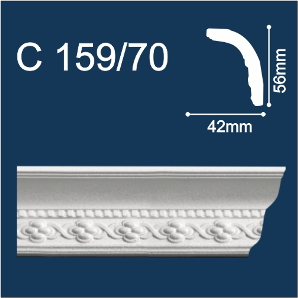 Плинтус потолочный "SD" 159/70 56*42мм 2м