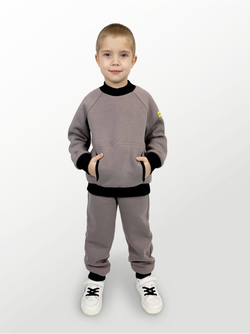 Худи для детей, модель №3, утепленный, рост 110 см, серый