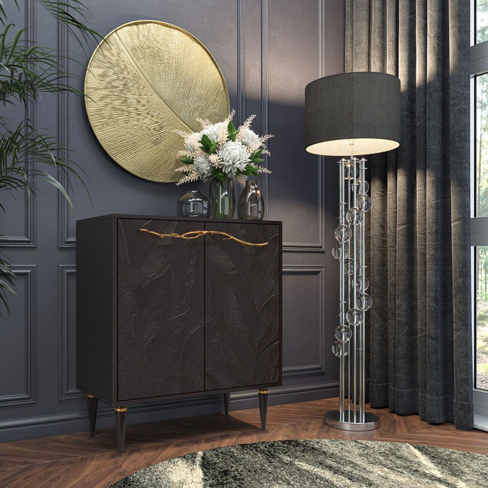 Комод Арт Колор leaves Классик Голд с 2 полками Терпкий коричневый