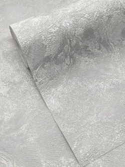 Обои флизелиновые, штукатурка бело-серая перламутровая, метровые, для гостиной, Мальдивы (VILIA, 1796-21)