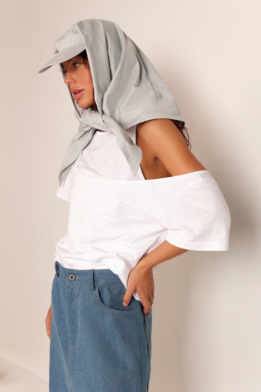 Бейсболка-косынка с вышивкой