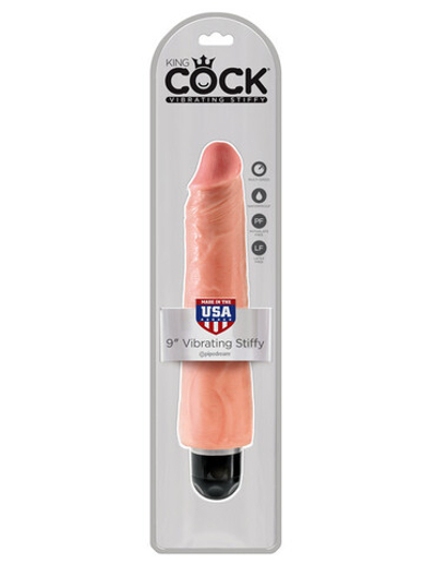Вибратор King Cock 9 Vibrating Stiffy, телесный (Цвет: телесный)
