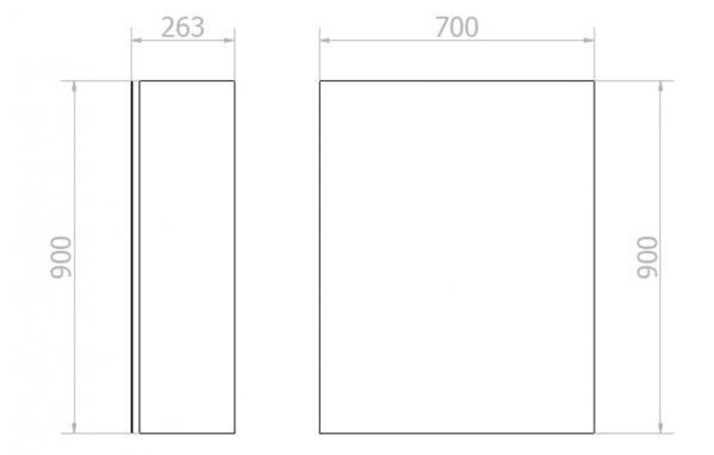 Блок настенный ширина 700 мм для MUMO 12052.12055.070 матовый