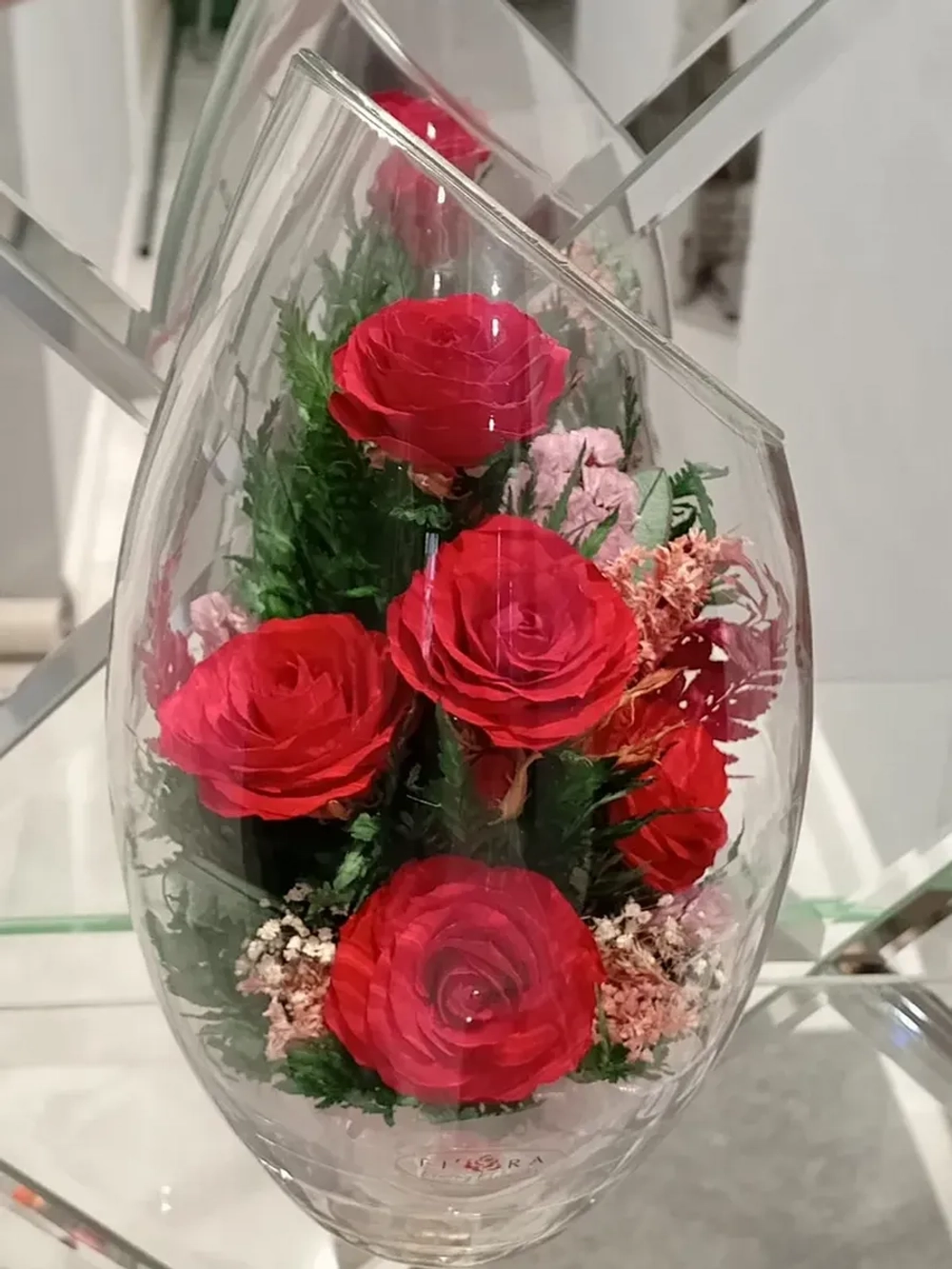 натуральные цветы в стекле, вакуум