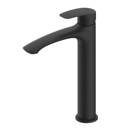 Смеситель для раковины 35к Milardo RORBL01M01 "Rora" высокий пов. излив, п/гайку,ЧЕРНЫЙ матовый