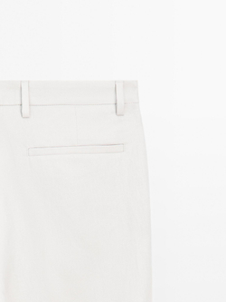 Massimo Dutti Костюмные брюки из 100% льна, светло-бежевый