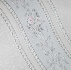 Обои бумажные Д877-06 Ситчик, полоска, флористика 0,53х10,05 м