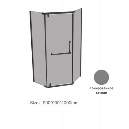 Душевая ограждение APPOLO AP94-9BG-V тонированое стекло 6 мм, черный профиль, 90*90*200 см