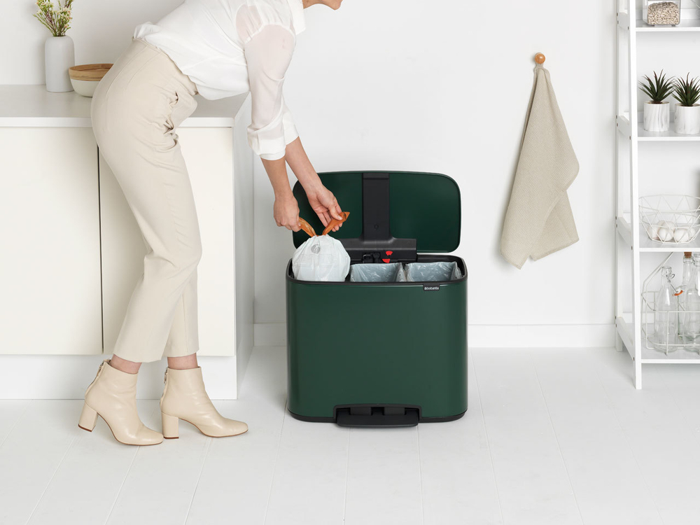 Мусорный бак Bo Pedal Bin 3x11л Brabantia Зеленая сосна