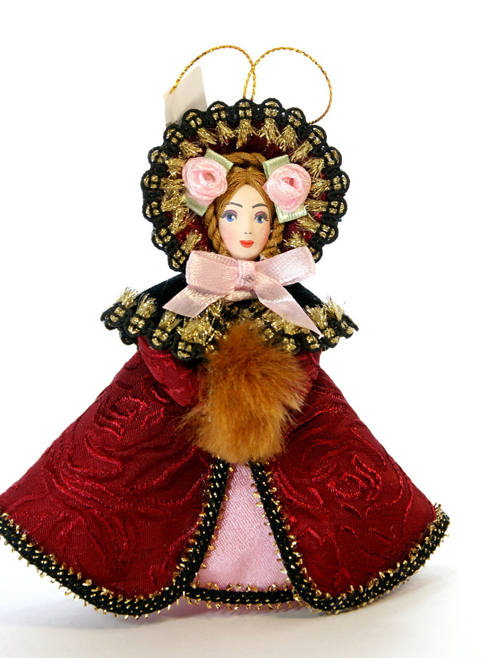 Кукла-подвеска Девушка пушкинской эпохи с муфтой