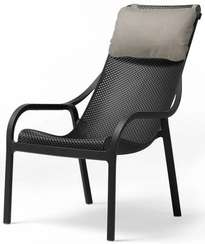 Кресло Net Lounge антрацит с серой подушкой