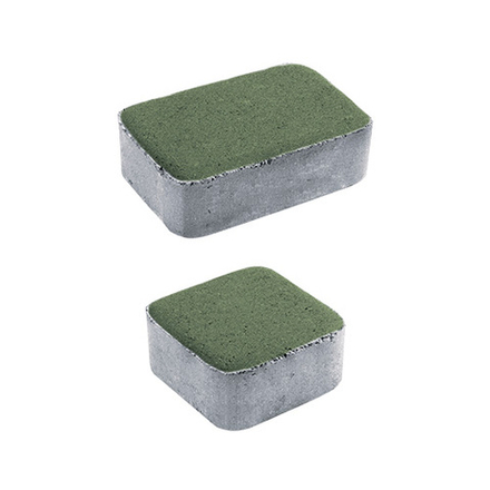 Тротуарная плитка КЛАССИКО - Стандарт Зеленый, комплект из 2 видов плит