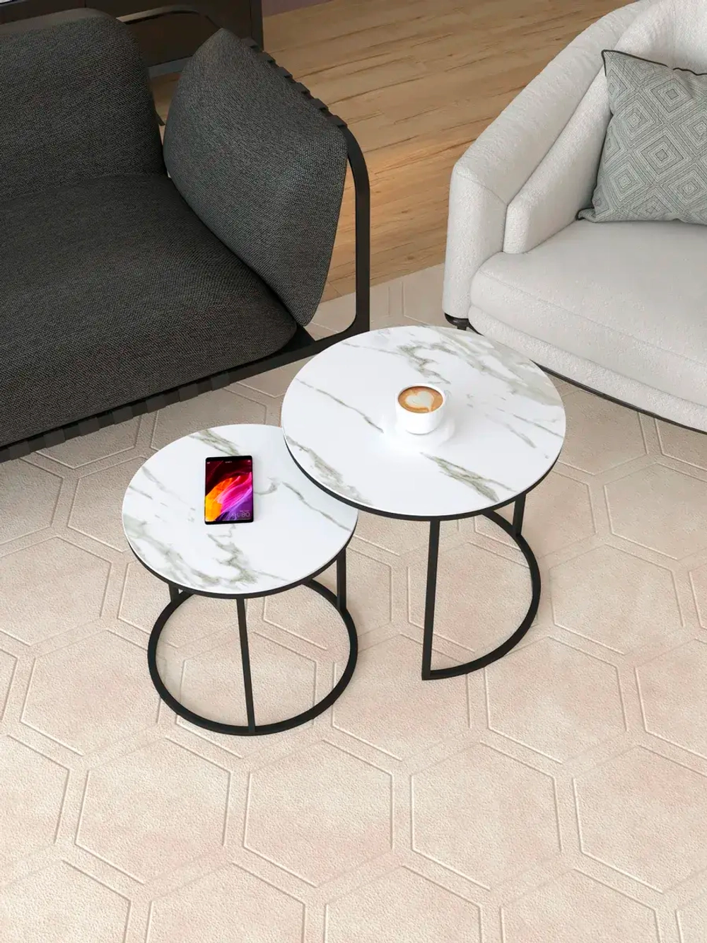 Комплект журнальных столов Акцент - керамогранит 201BMSWKER