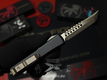 Фронтальный нож Microtech Ultratech Hellhound 119-13S с клинком из стали CTS-204Р, рукоять 6061 T-6 Aluminium