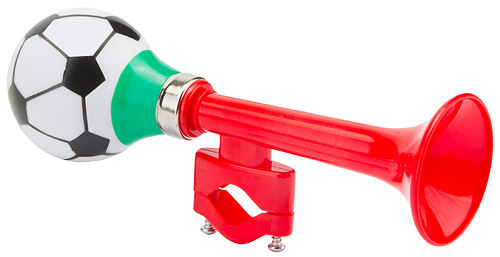 Клаксон 73L-02 пластик/ПВХ, чёрно-красный "Футбольный мяч"